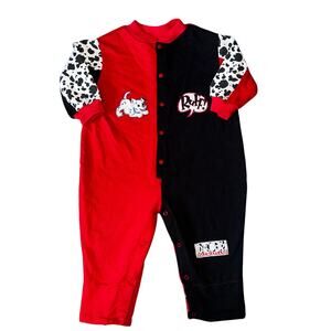 Vintage Disney's 101 Dalmatian red and white long sleeve romper one piece sz 18m